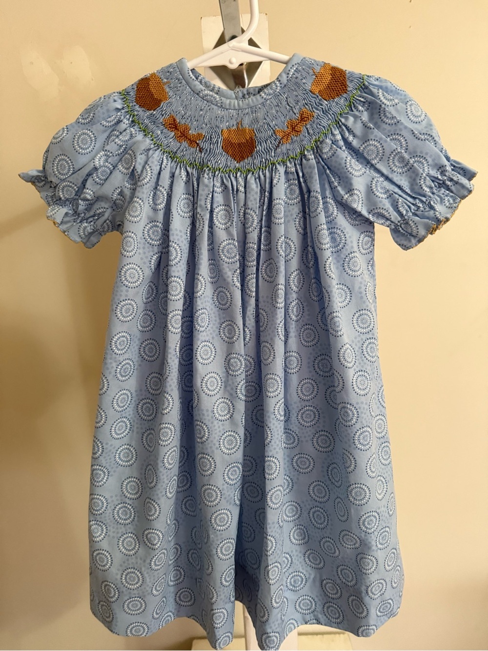 New Southern Sunshine Kids Autumn Leaves & Acorns Bishop Dress
